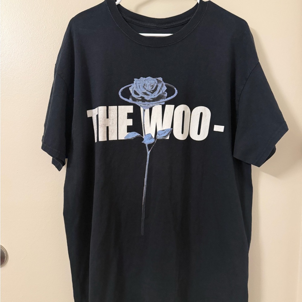 Yeezy Black Tee with Blue Graphic